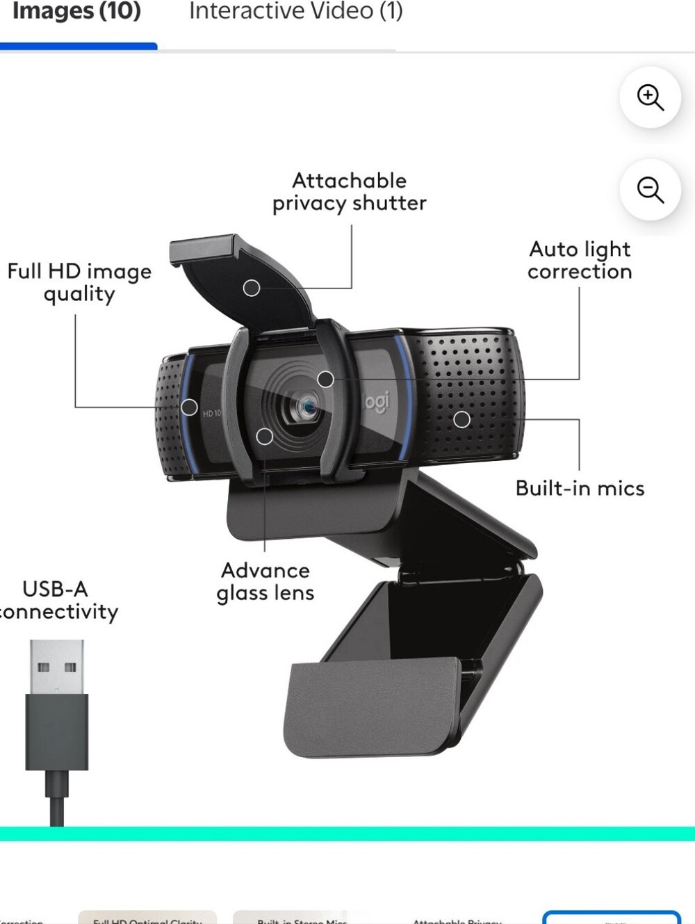 Logitech HD Webcam with Privacy Shutter - Black